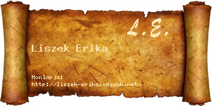 Liszek Erika névjegykártya